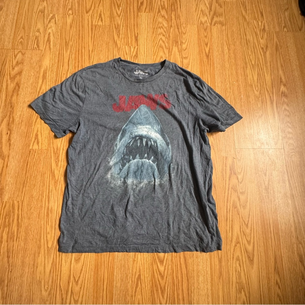 Men’s Graphic Jaws Gray T-Shirt XL